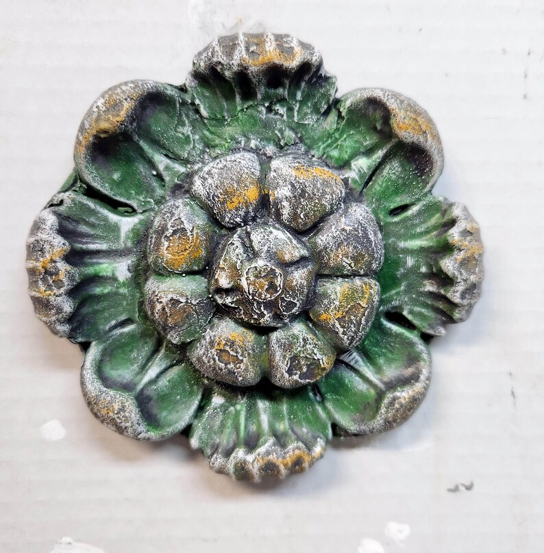 Rosetta, 5 in.(13cm), Wall Tile, Architectural Sculpture, Wall Accent, AvtechStoneGallery Antique Forest
