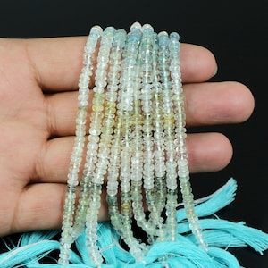 100% Natural Multi Aquamarine Smooth rondelle Beads, Plain Aquamarine beads , Pink Aquamarine beads , cabochon beads.