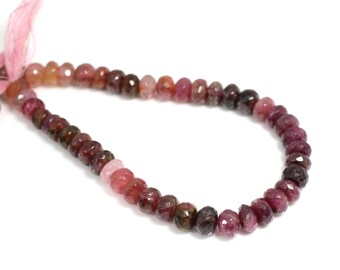 Collier Perles Tourmaline Multicolore Naturelle - 46 Carats - 18 Pouces - Brésil