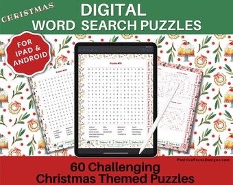 Rompecabezas de búsqueda de palabras navideñas para iPad y Android Digital
