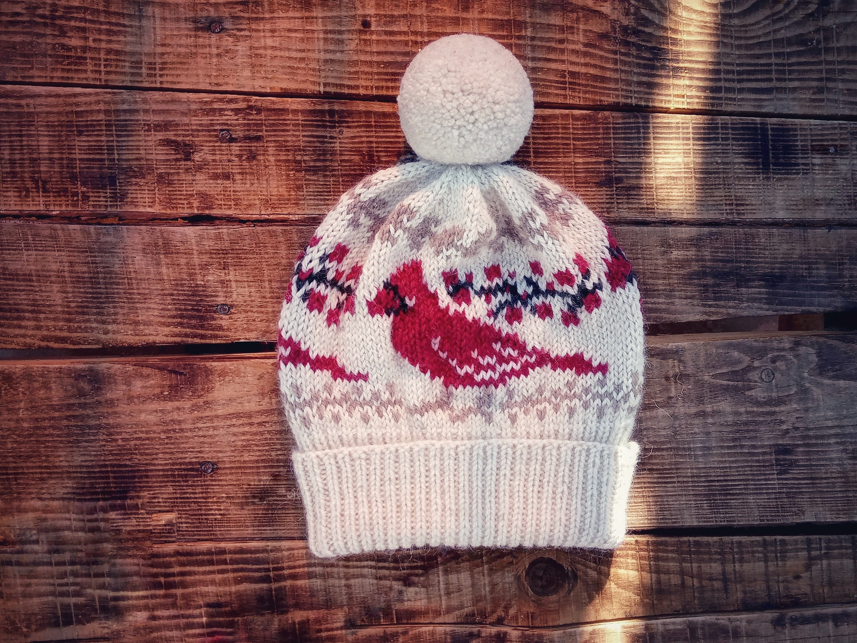 Cardinals hat knitting pattern Animal hat pattern Fair isle Etsy