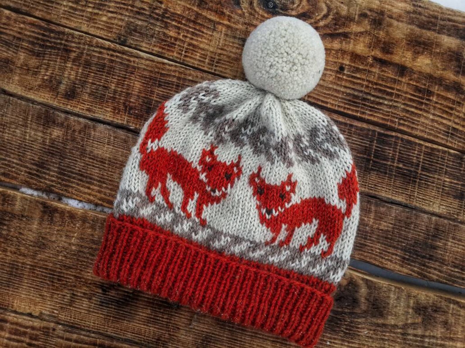 Fox hat knitting pattern Fair isle fox sisters beanie Animal Etsy
