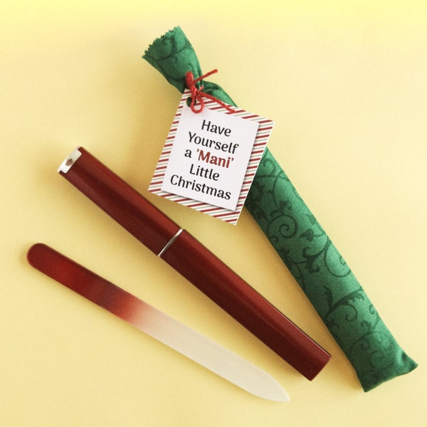 Stocking Stuffer for Women Gift Under 5 Dollar for Small Christmas Gift for Coworker and Girlfriend Manicure Glass Nail File for Holiday