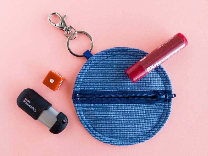 round pouch keychain