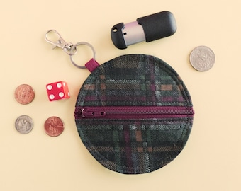 Dad Keychain Gadget Bag for Fathers Gift Under 10 of Round Coin Purse for Grandson Nephew Boyfriend Gift for Earbud Holder or Change Pouch