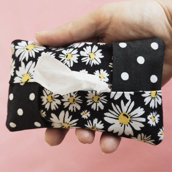 Floral Tissue Holder - Pocket Tissue Holder - Polka Dot Travel Tissue Case - Cute Girlfriend Gift - Purse Tissue Holder for Mom