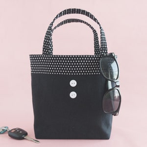 Small Tote Bag for Woman Canvas Handbag for Bestfriend Gift of Crafter Mini Project Bag with Pockets Knitting Yarn Bag or Ladies Book Club
