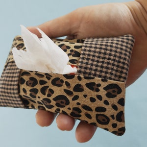 Small Gift for Woman Under 10 for Purse Size Leopard Print Tissue Holder for Cheetah Print Travel Pocket Tissue Case for Girlfriend Gift
