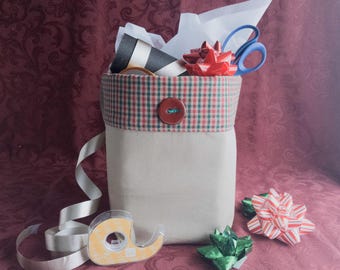 Christmas Fabric Basket Xmas Gift Wrap Storage Holiday Home Decor for Craft Supplies Organization