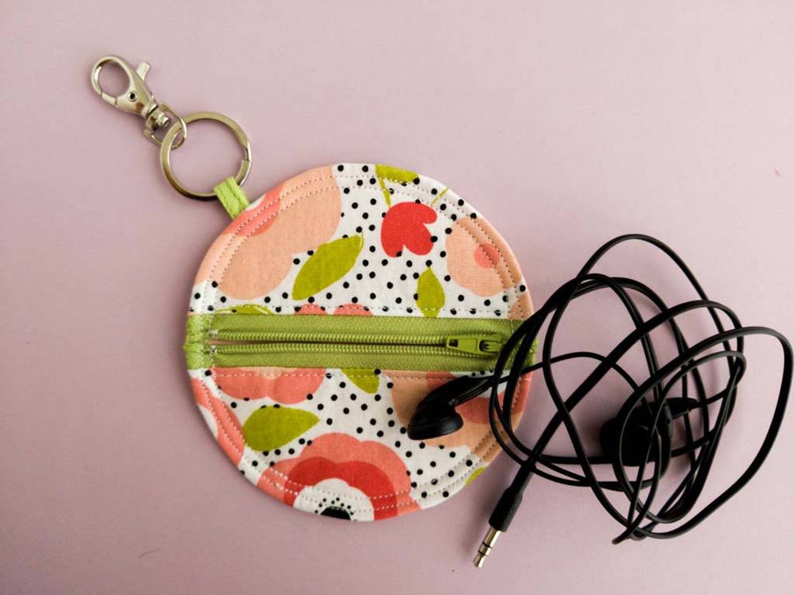 Keychain Zipper Pouch Small Gadget Bag for Her Keyring Etsy