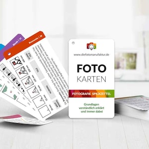 Spickzettel für Fotografen - Grundlagen Fotografie - Für Manuell Fotografieren - Foto Cheatcard DEUTSCH / GERMAN