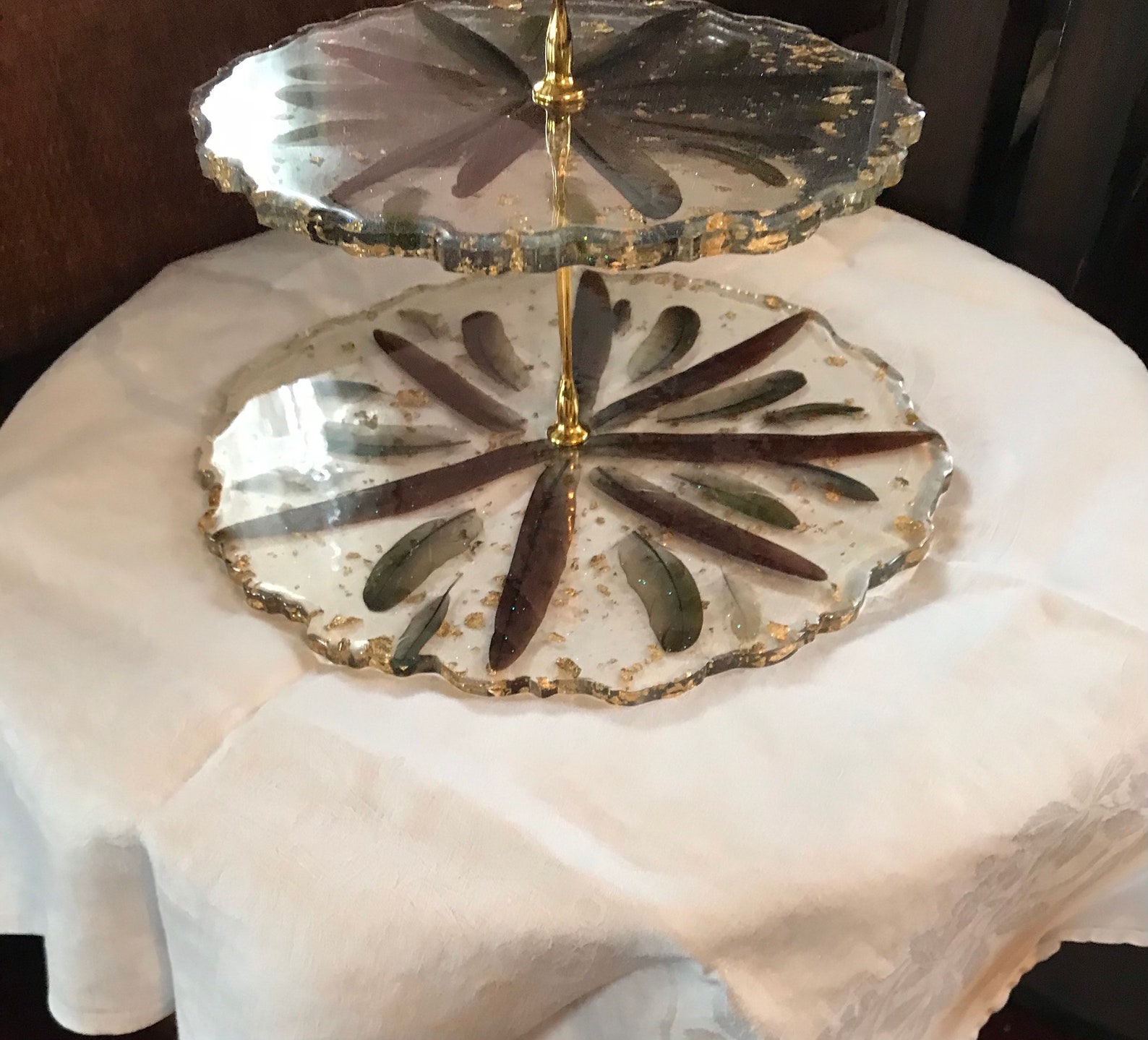 Decorative Three Tiered Tray Birds of Paradise Etsy