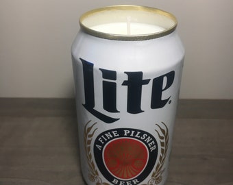 Miller Lite Handmade Soy Candle with custom scent