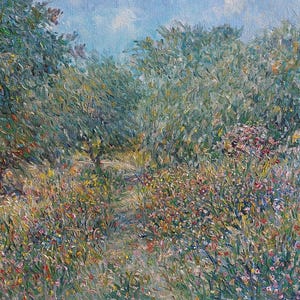 Olive Trees Painting Oil Original 12&quot; x 20&quot; - Provence Painting French Countryside Impressionism - Rural Landscape Flowering Meadow