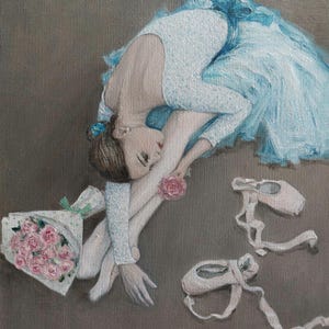Ballerina Painting Ballet Dancer Painting 20&quot; x 16&quot; - Ballet Figurative Art Portrait Oil Painting - French Impressionism Style