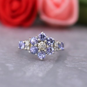 Natural Tanzanite Ring 925 Silver-Round Tanzanite Solitaire Proposal Ring-Tanzanite Minimal Ring-Tanzanite Wedding Ring-Engagement Ring