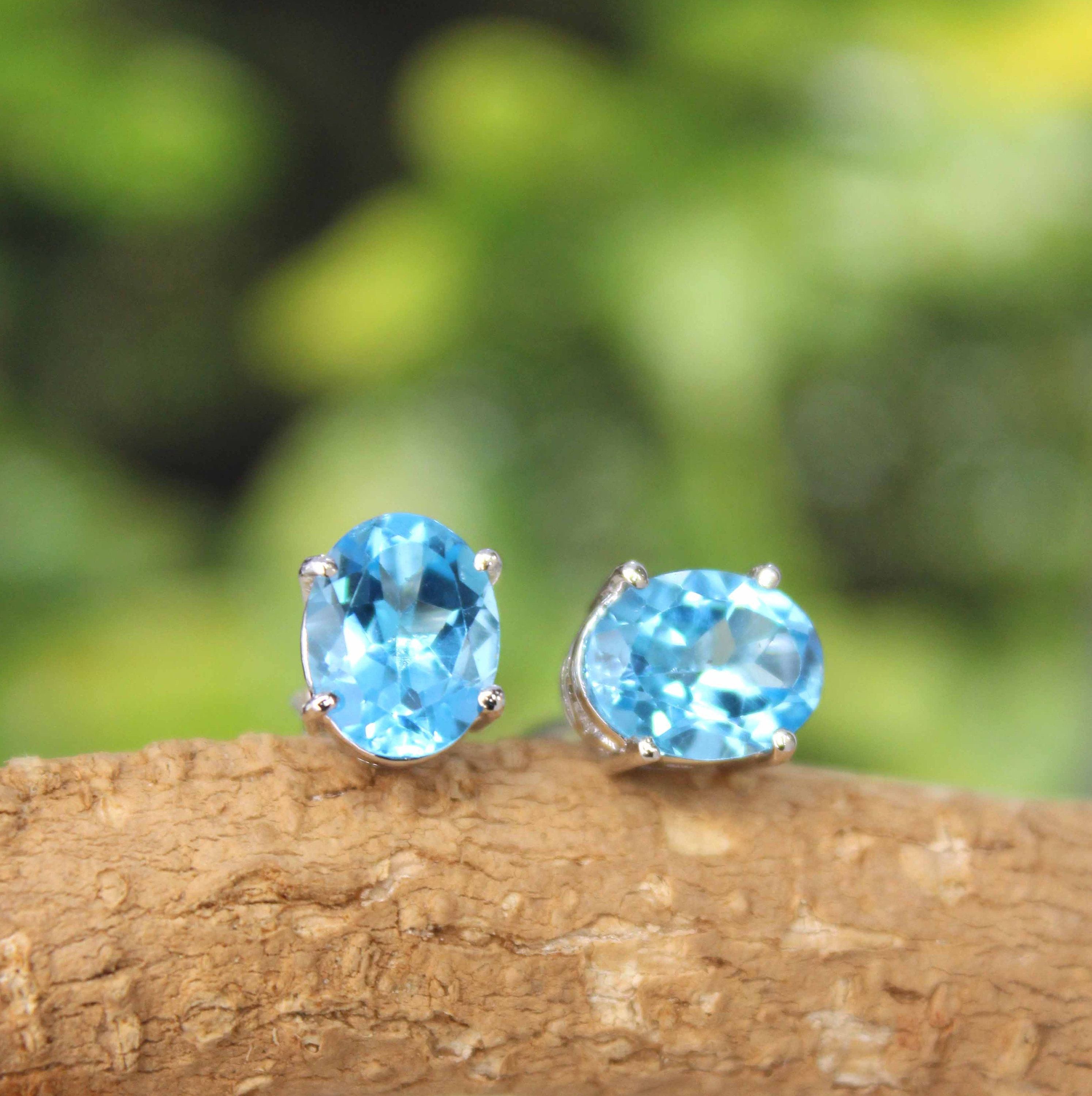 Blue Topaz Knot Stud Earrings main image 0