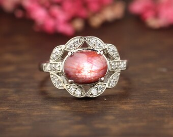 Vintage Ruby cluster ring-Ruby star Declaración Ring-Art deco Milgrain Ring-Victorian Engagement Ring-Wedding Gift-anillo de novia anillo de promesa