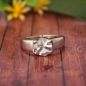 Natural Crystal Quartz ring, engagement band ,Diamond wedding band , wedding ring , Bohemian Ring, Statement Ring, 925 silver, proposal ring