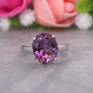 Natural Amethyst ring-Pisces Ring-February Birthstone-Natural Gemstone ring-Purple stone ring-Amethyst facet ring-Rose gold ring-simple ring