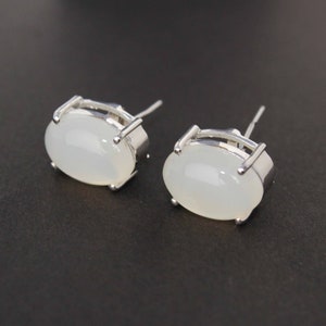 Natural Moonstone Stud Earrings, Genuine Moonstone Earrings, Halo moonstone Earrings, June Birthstone earring, Statement studs, Gift for mom