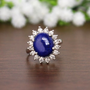 Lapis Lazuli silver Ring, Lapis Lazuli Jewelry, Alternative engagement Ring, Anniversary Ring, wedding ring,flower ring,   Customize ring
