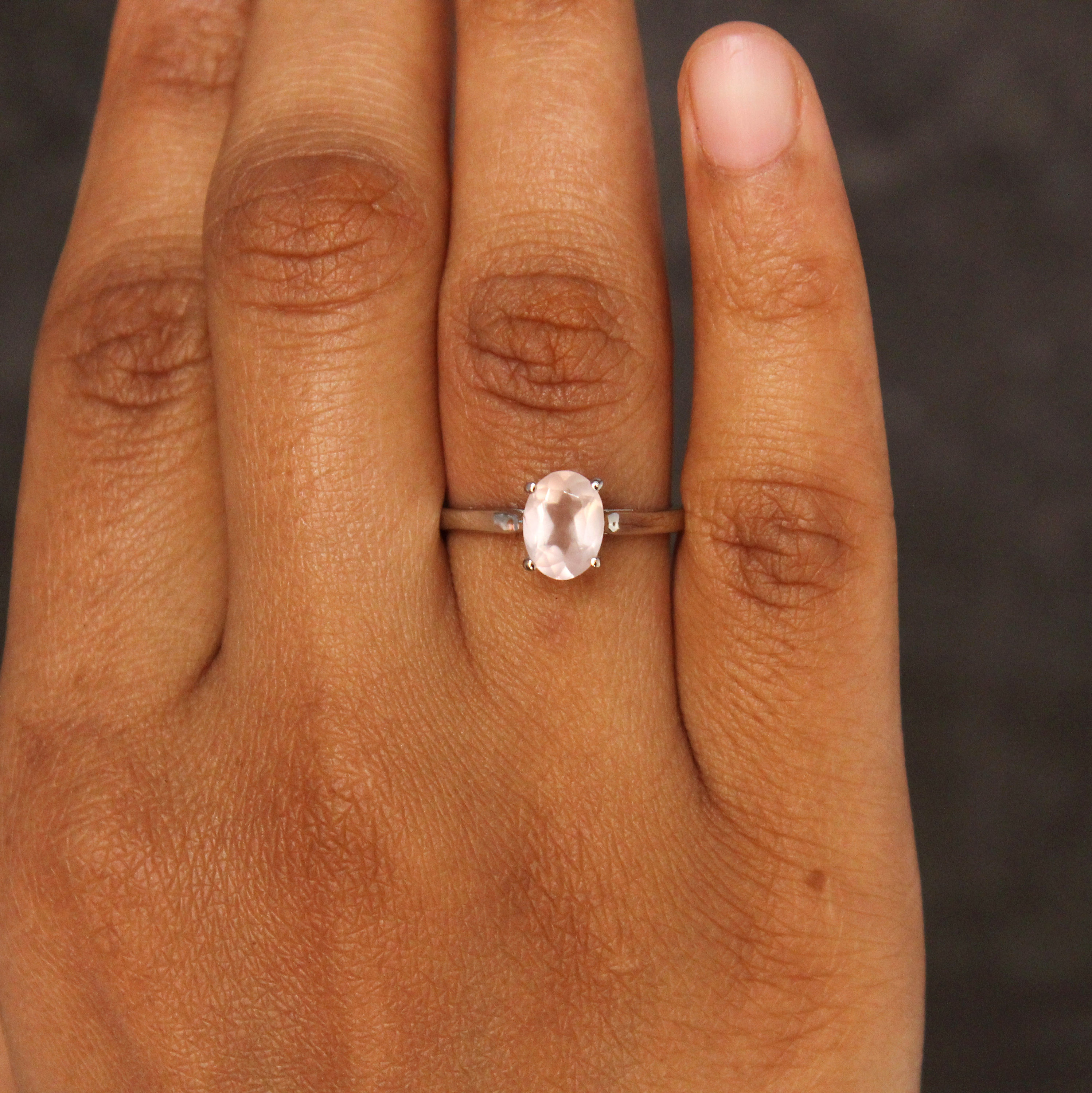 Rose Quartz Ring 925 Sterling Silver Handmade Jewelry Beautiful All Size MO376