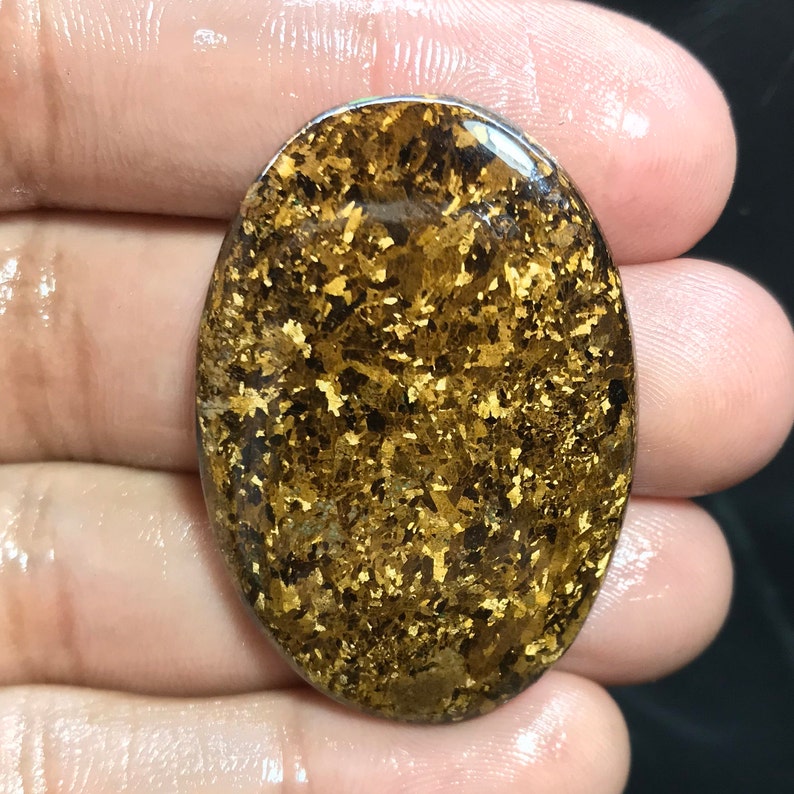 Natural Bronzite Gemstone60 CtFlat Back BronziteCabochon Bronzite Loose GemstoneOval Shape Bronzite SoneFor Making Jewelry40x28x5MM