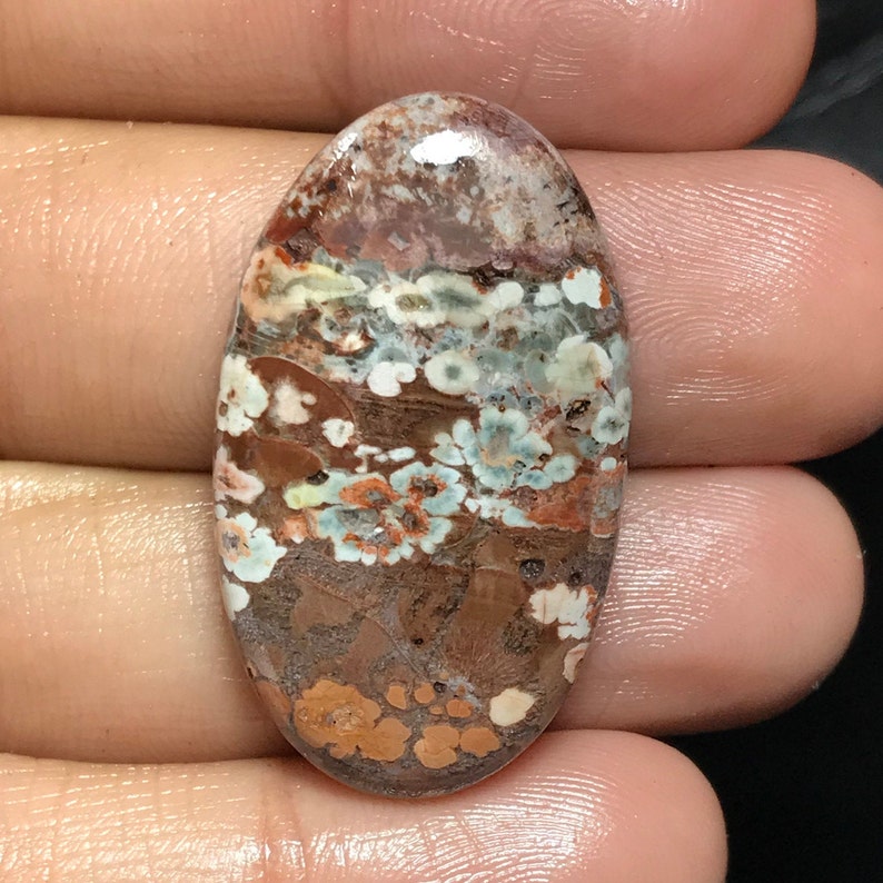 Natural Poppy Jasper Cabochon AAA+ Quality Gemstone Rare Poppy Jasper Stone....35X20X5mm...30cts....AZ493 Loose Jasper Gemstone