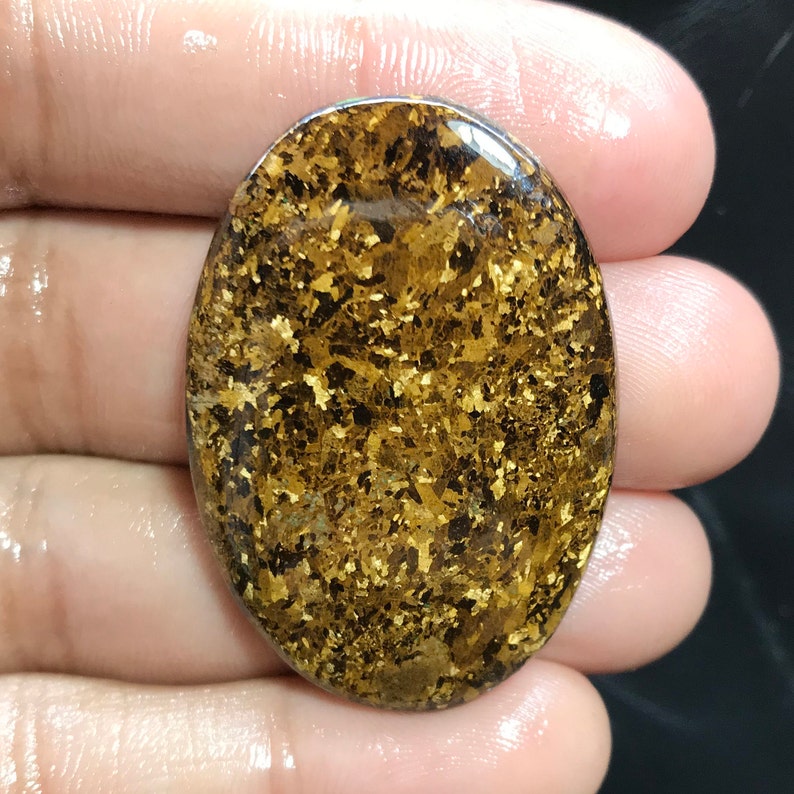 Natural Bronzite Gemstone60 CtFlat Back BronziteCabochon Bronzite Loose GemstoneOval Shape Bronzite SoneFor Making Jewelry40x28x5MM