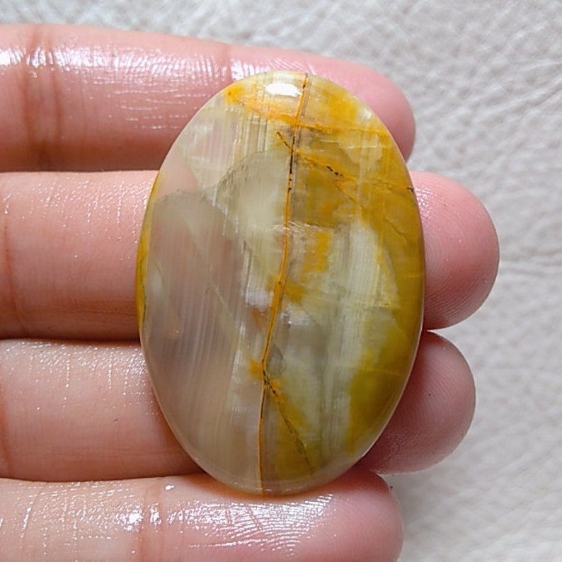 39X27X6 MM Yellow Montana Agate Cabochon Oval Cabochon #AZ256