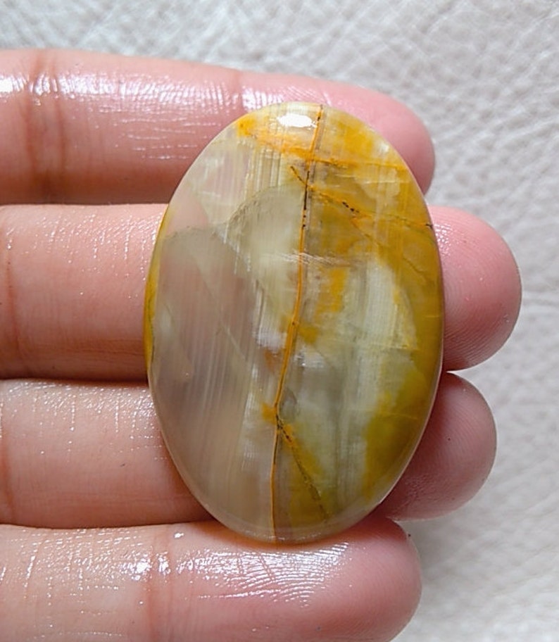 39X27X6 MM Yellow Montana Agate Cabochon Oval Cabochon #AZ256