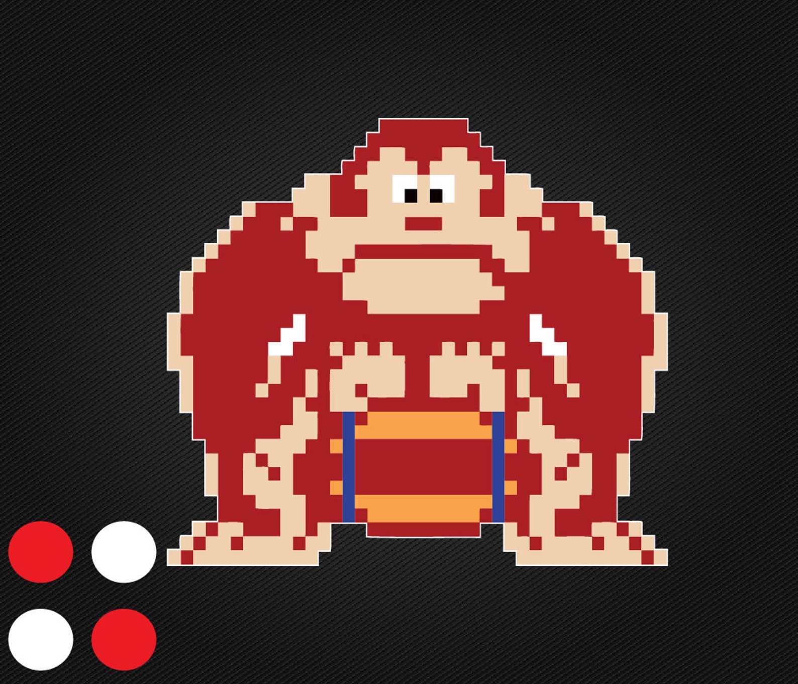 Donkey Kong w/ Barrel 8bit Sprite Sticker/Vinyl Decal Perfect Etsy