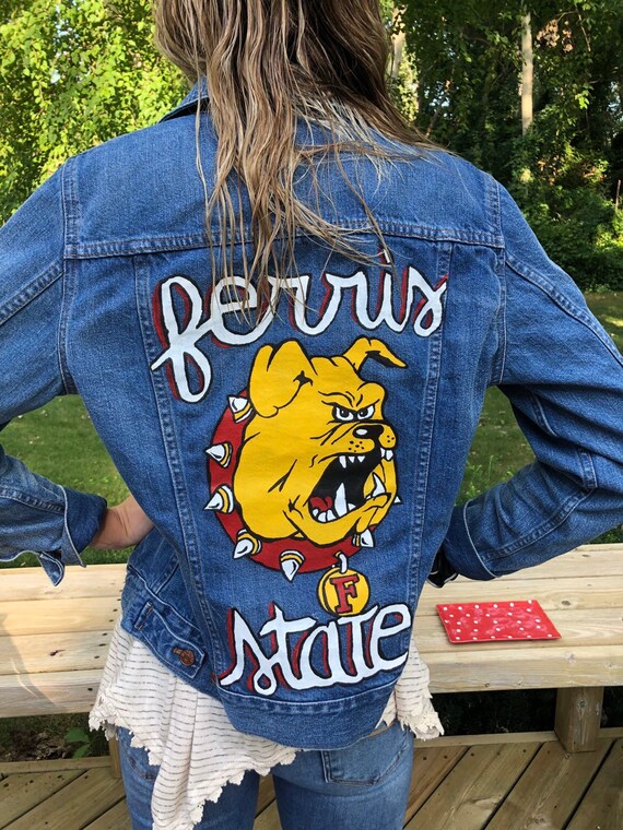 Custom college denim best sale jacket