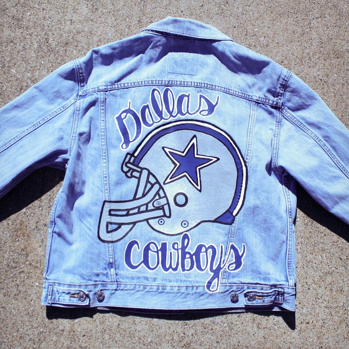CUSTOM Painted College Denim Jacket Etsy