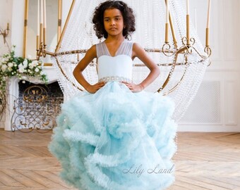 baby blue puffy dress