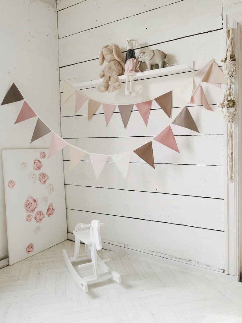 White sage green and grey bunting banner for kid nursery wimpelkette baderole garden festive baby shower custom order pennant chain cotton triangles premium fabric 1st birthday party nursery room home weddings wall decor girlande madchen kinderzemmer