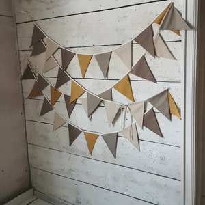 Banner BOHO, banner in cotone, bandierine beige triangolari, baby shower, bandierine per la scuola materna, arredamento della camera dei bambini, decorazione della festa di compleanno, ragazze immagine 5