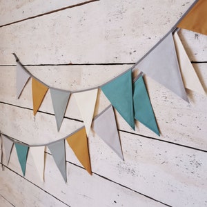 Cotton fabric triangle pennant chain for kid nursery, 1st birthday party, baby shower, garden festive, restaurant, wimpelkette fur kinder and kinderzimmer, wimpel, banderole, garland, girlande, custom, personalization, bulk option, diffirent sizes