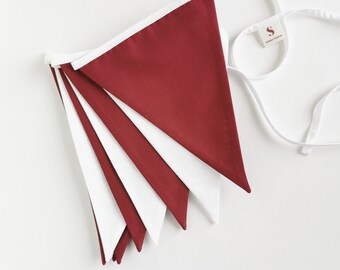 Banderole de guirlande, banderole pour chambre de bébé, laine de bouleau en coton, bannière de guirlande bordeaux, guirlande pour chambre d'enfant, wimpelkette de 1er anniversaire