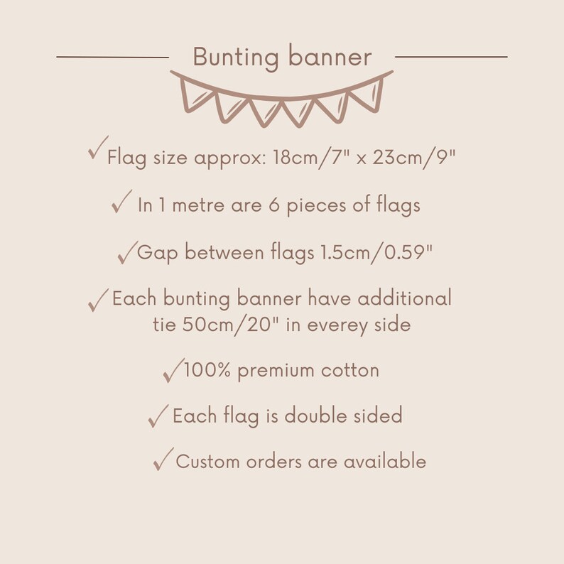 This beautiful pastel bunting banner will be perfect decoration for kids nursery, anniversary, festive, baby shower or restaurant. it made from 100% cotton fabric and have a OEKO-TEX sertificate. We do custom order for triangle flags as many you need