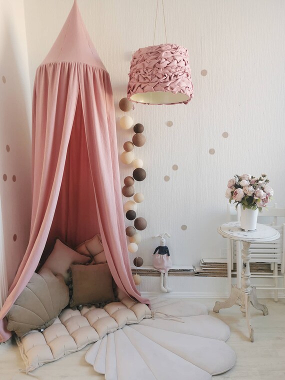 BLUSH PINK CANOPY Muslin Canopy for Nursery Double Gauze Canopy