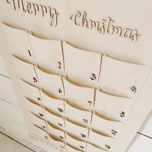 Calendrier de l'Avent de Noël, calendrier de l'Avent réutilisable, calendrier de l'Avent avec chiffres en bois, Adventskalender fourrure kinder, boîte cadeau de Noël image 7