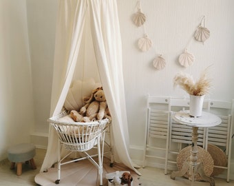 OFF WHITE CANOPY, Muslin canopy for nursery, Dauble gauze canopy, Bed canopy, Play canopy, Crib canopy, Hanging canopy,