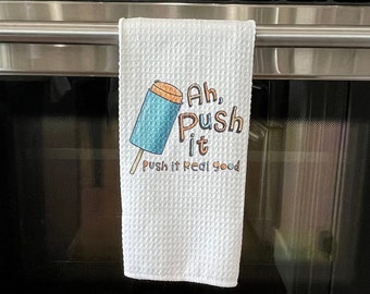 Push It Kitchen Towel: Absorbent Microfiber, Funny Kitchen Decor