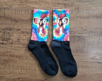Crazy Chicken socks | Handcrafted in the USA | Free personalization