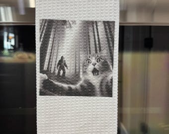 Cat Selfie with Bigfoot Kitchen Towel