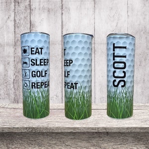 Eat Sleep Golf Repeat tumbler | Free personalization|