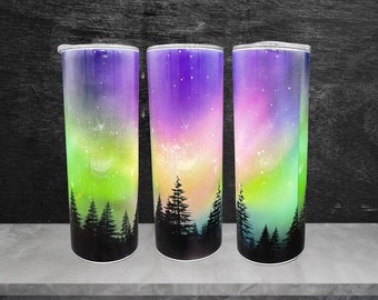 Vaso de acero inoxidable Aurora Boreal: Impresión por sublimación
