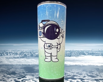 Astronaut Bluetooth Speaker Tumbler: 20oz Stainless Steel, Personalized